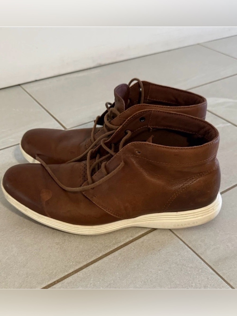 Cole Haan Men’s Leather Chukka Boots Brown Size 10M Casual Lace Up